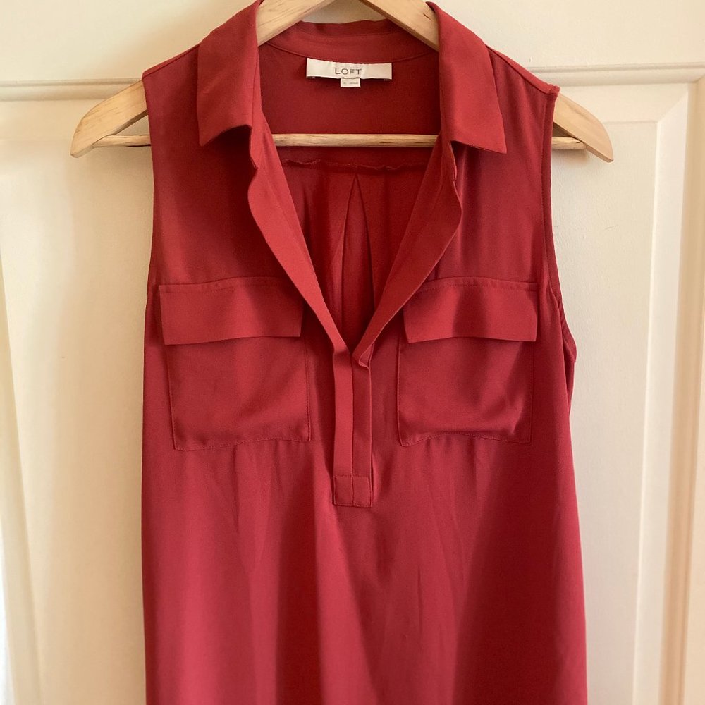 Collared Tank Top Blouse